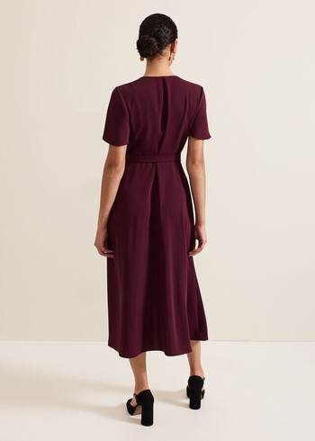 Phase Eight Julissa Wrap Dress Burgundy Australia | BV0614973